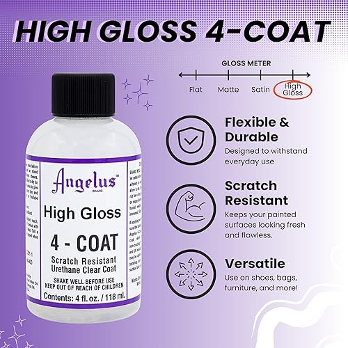 Miniatura 2 de Angelus Acabado de piel transparente de 4 capas de alto brillo, 4 onzas, resistente a los arañazos