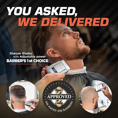 Miniatura 8 de Fagaci Afeitadoras de doble lámina de 5 velocidades para hombres profesionales sin irritación, afeitadora de hoja de afeitar limpia y cerrada,
