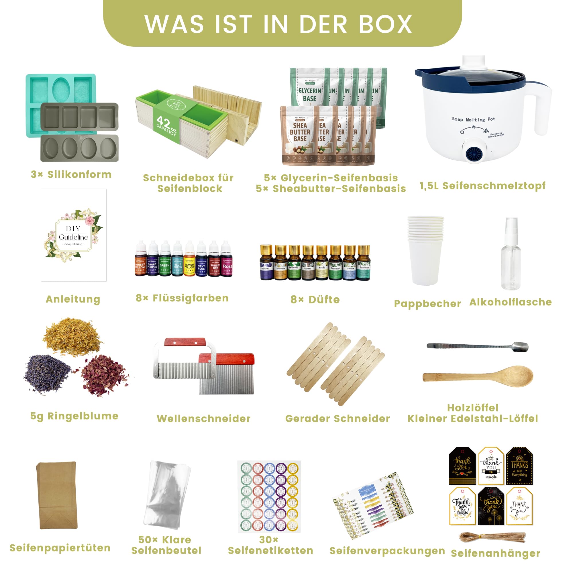 LFISGNN DIY Seifen Selber Machen Set Für Erwachsene, Starterkit Für Kreative Seifenherstellung, Komplettset Inkl. Seifenschmelzer, Rohseifen, Farben, Duftöle Und Silikonform