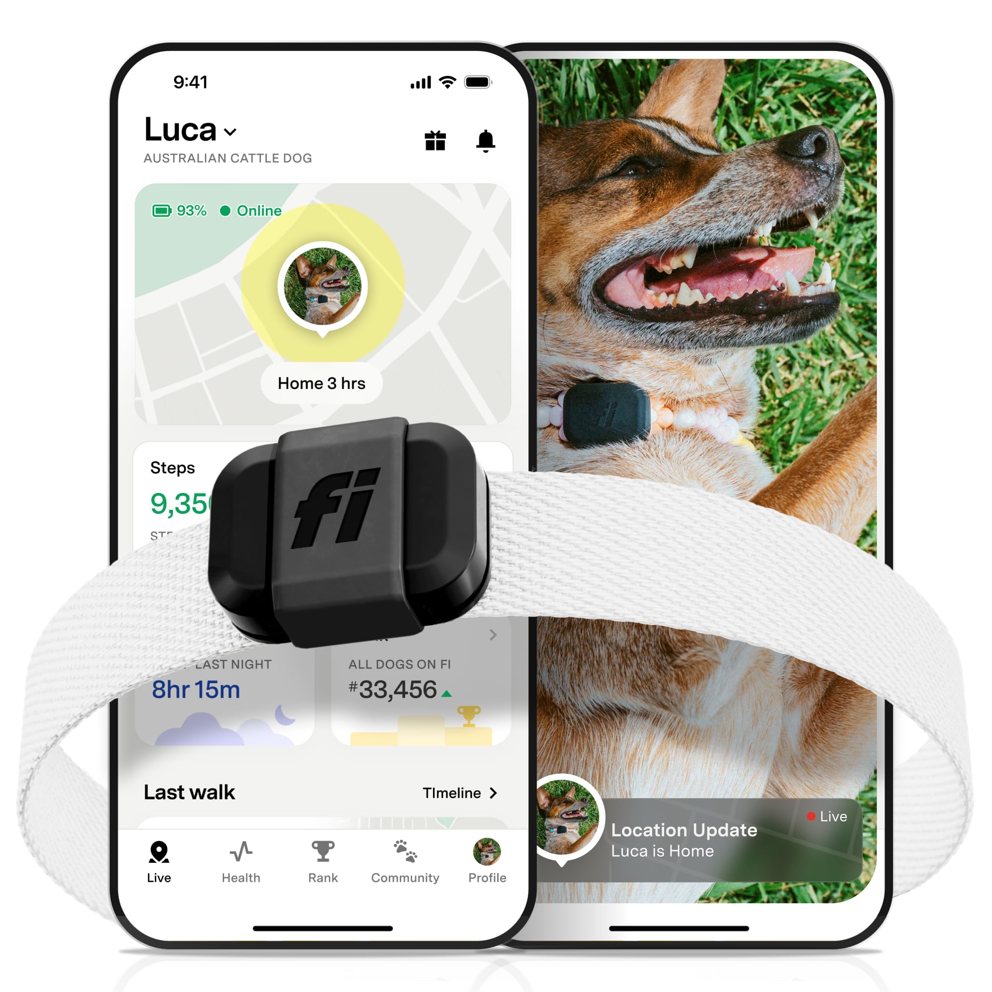 Fi Mini GPS Tracker for Dogs — 12-Month Membership Included — Smart Pet Tracking Collar Attachment — Lightweight, Virtual Fences, Escape Alerts, Step