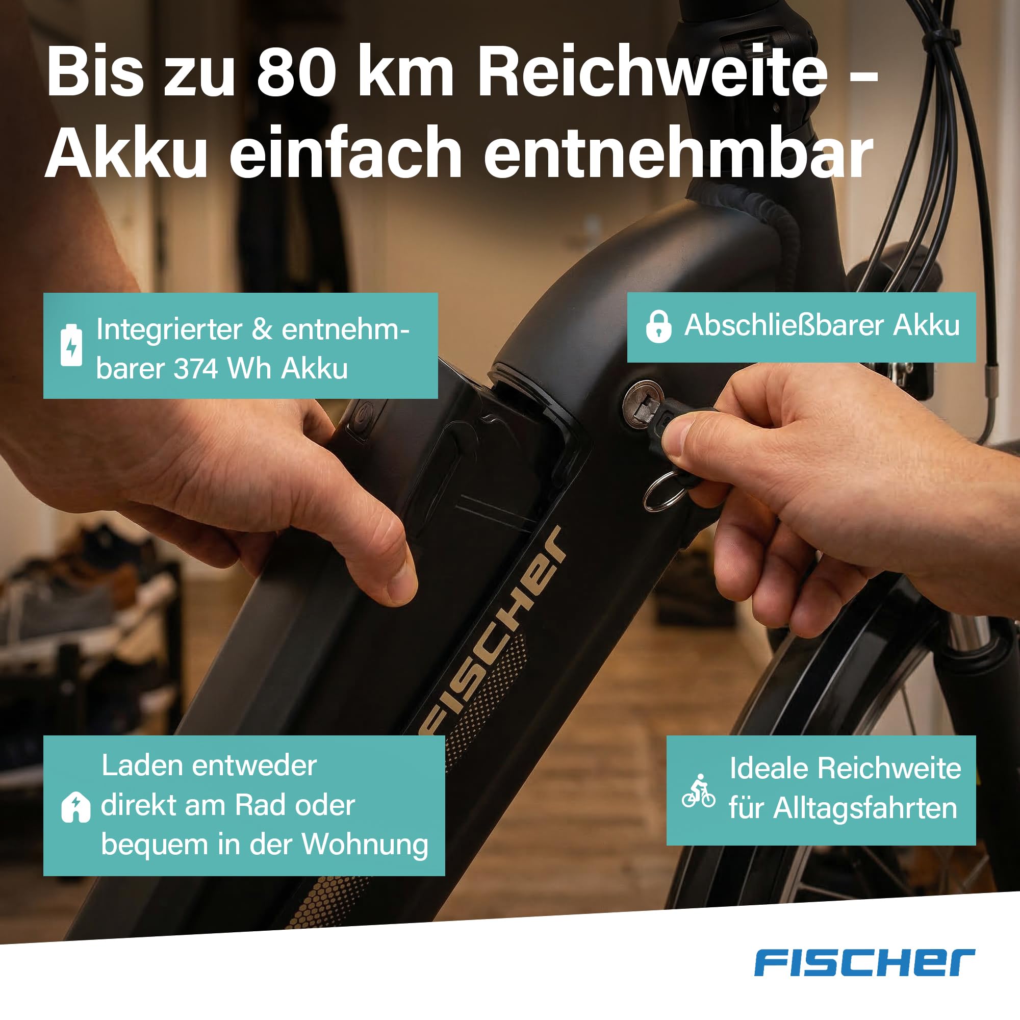 Fischer Uniseks Agilo 2.0 62376 Rower Elektryczny, Czarny Mat, 36cm - 374Wh