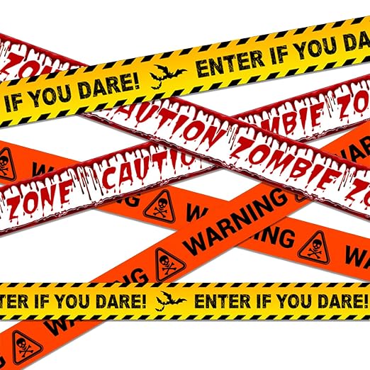 3 Pcs Halloween Decorations, 3inx90ft Caution Tape for Indoor Outdoor