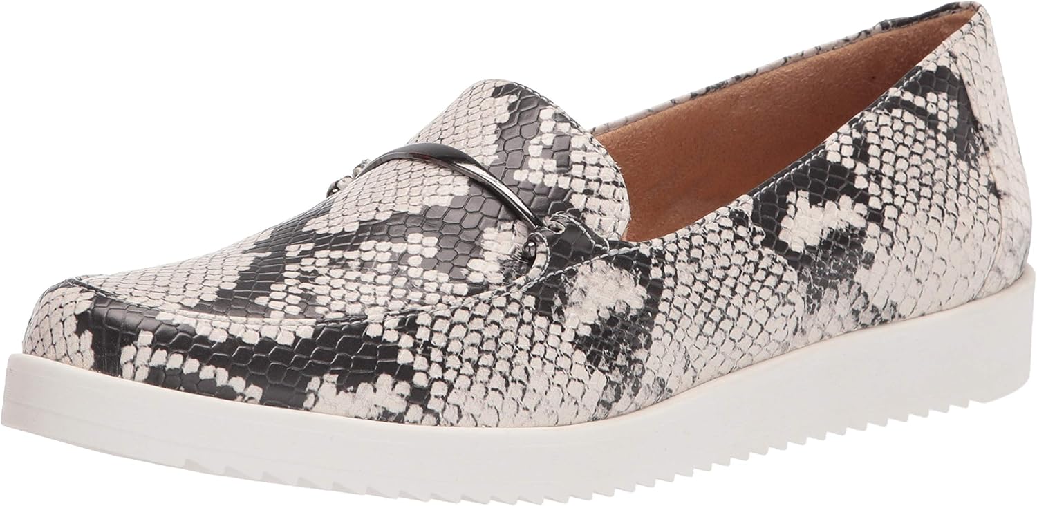 Naturalizer Women's Ranger Slip-on Loafer, Alabaster Snake, 9.5 M