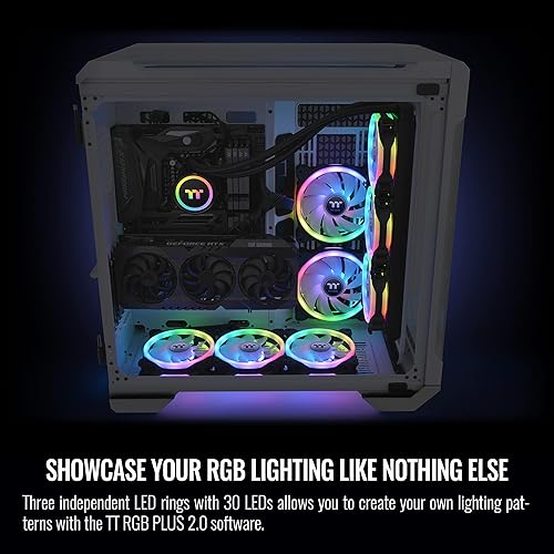 Miniatura 6 de Thermaltake SWAFAN - Ventilador de radiador RGB 14 TT Premium Edition, paquete de 3, diseño de hoja de ventilador intercambiable, dirección de flujo
