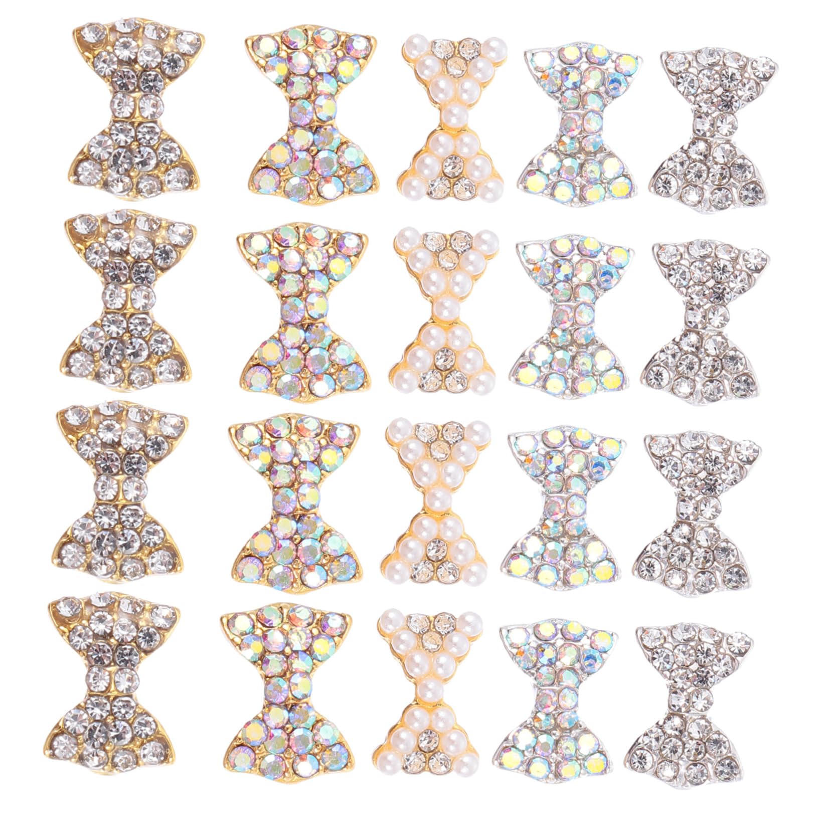 Healvian 150pezzi Pendenti Per Unghie Forma Di Fiocco Strass Decorazioni Per Nail Art Accessori Per Manicure e Fai Te Per Festività e Occasioni Speciali
