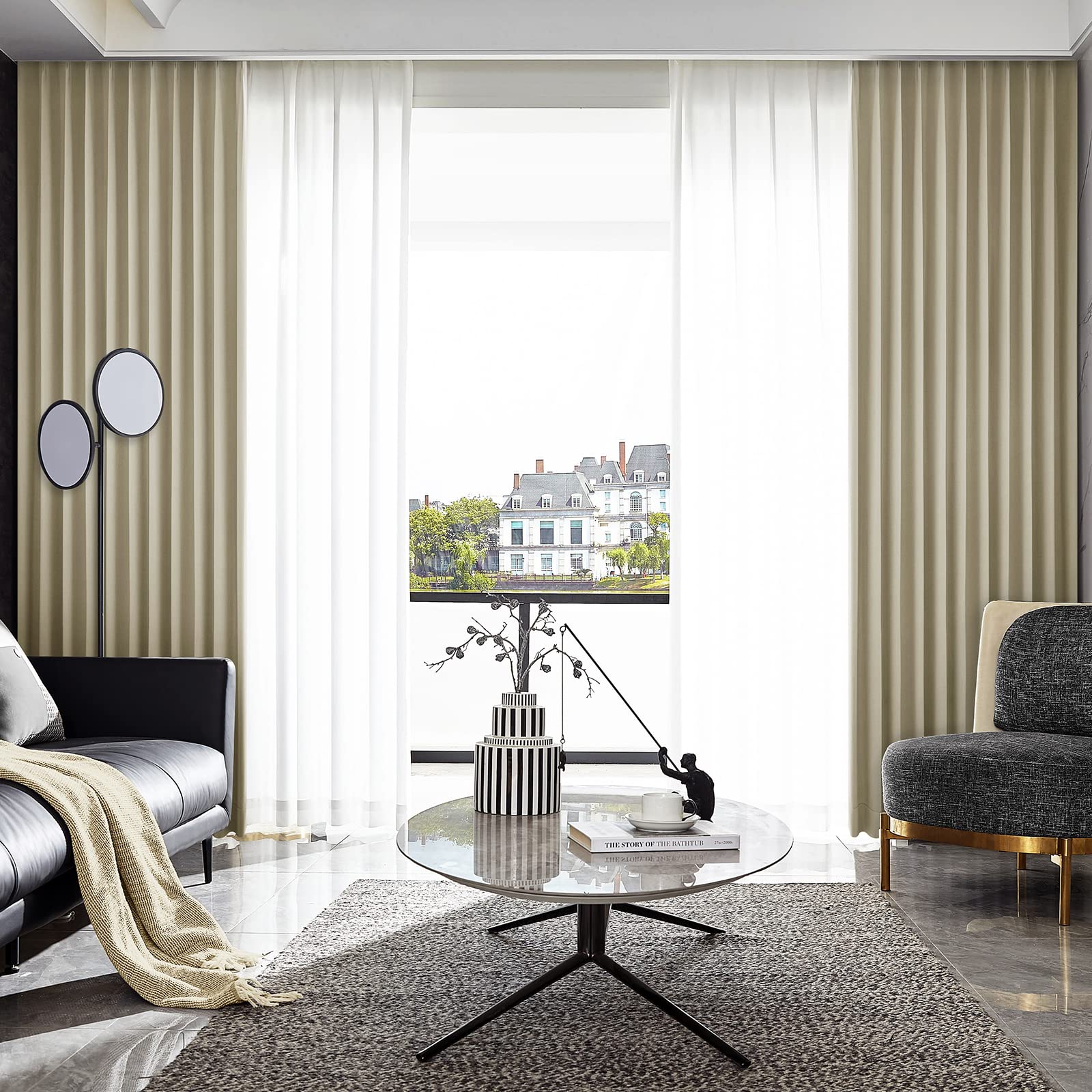 かえるの家 1級遮光 カーテン 4枚セット 100×220 グリーンブルー