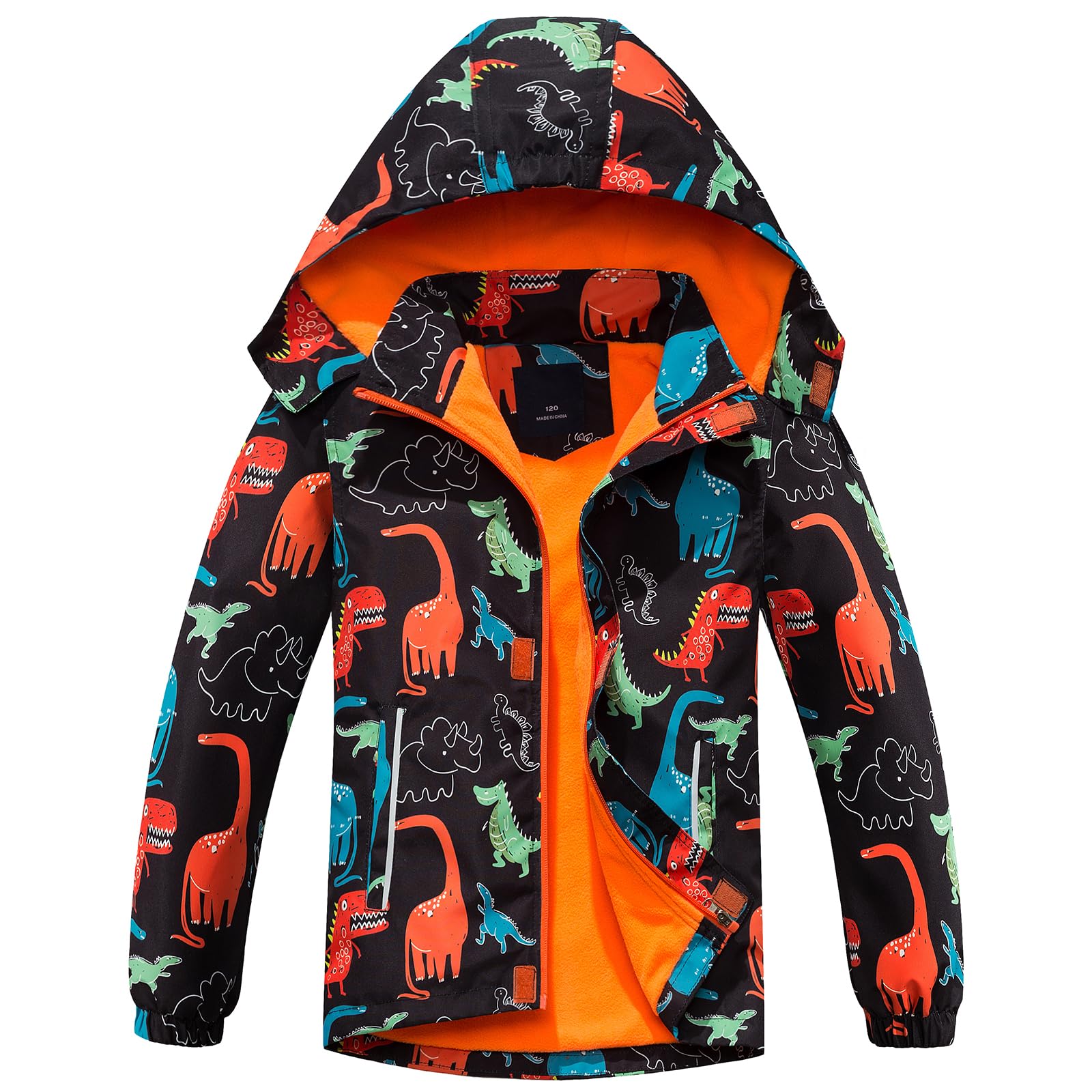 Fewlby Giacca Impermeabile con Cappuccio, Bambino Giacca a Vento Impermeabile con Cappuccio Cappotto Foderato in Pile Ragazzi Capispalla, 11-12 Anni