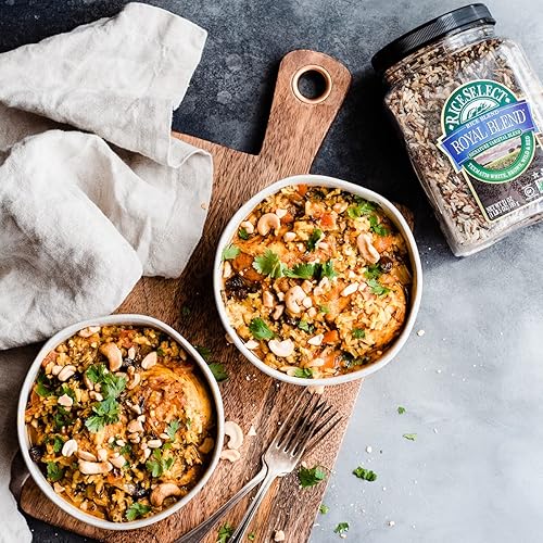 Miniatura 4 de RiceSelect Royal Blend - Arroz Texmati, mezcla de arroz blanco, marrón, salvaje y rojo, sin gluten, sin OMG, 21 onzas (paquete de 4 frascos)