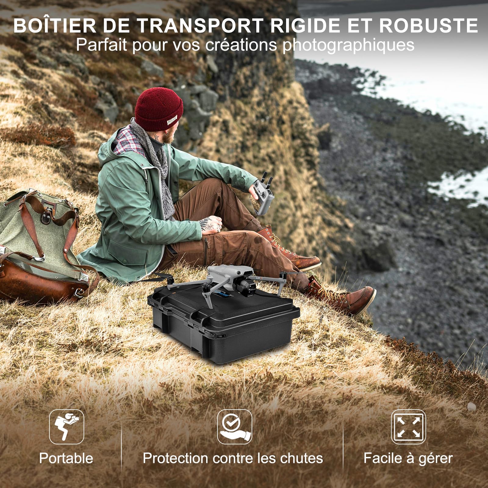LEKUFEE Mallette Rigide Étanche Portable pour DJI Flip (RC N3), Fly More Combo,DJI RC 2/N2, Batteries (8 pièces), Hub de Charge et Autres Accessoires (Mallette Seulement LEKUFEE Mallette Rigide Étanche Portable pour DJI Flip (RC N3), Fly More Combo,DJI RC 2/N2, Batteries (8 pièces), Hub de Charge et Autres Accessoires (Mallette Seulement
