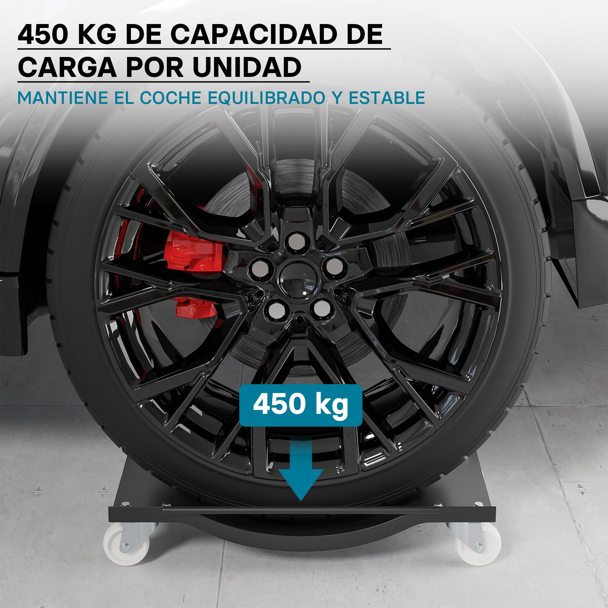 Peana ruedas Ayuda maniobras vehículos Set 2 unidades Ruedas mover coche Taller Garaje Ayuda aparcar 900 kg/par