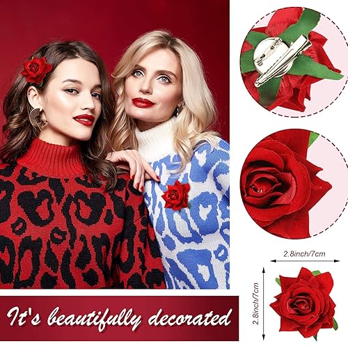 Miniatura 3 de 6 pinzas para el pelo de rosas, peine de horquilla de flores, broches florales, accesorios para el cabello para mujer, pinzas para el cabello de