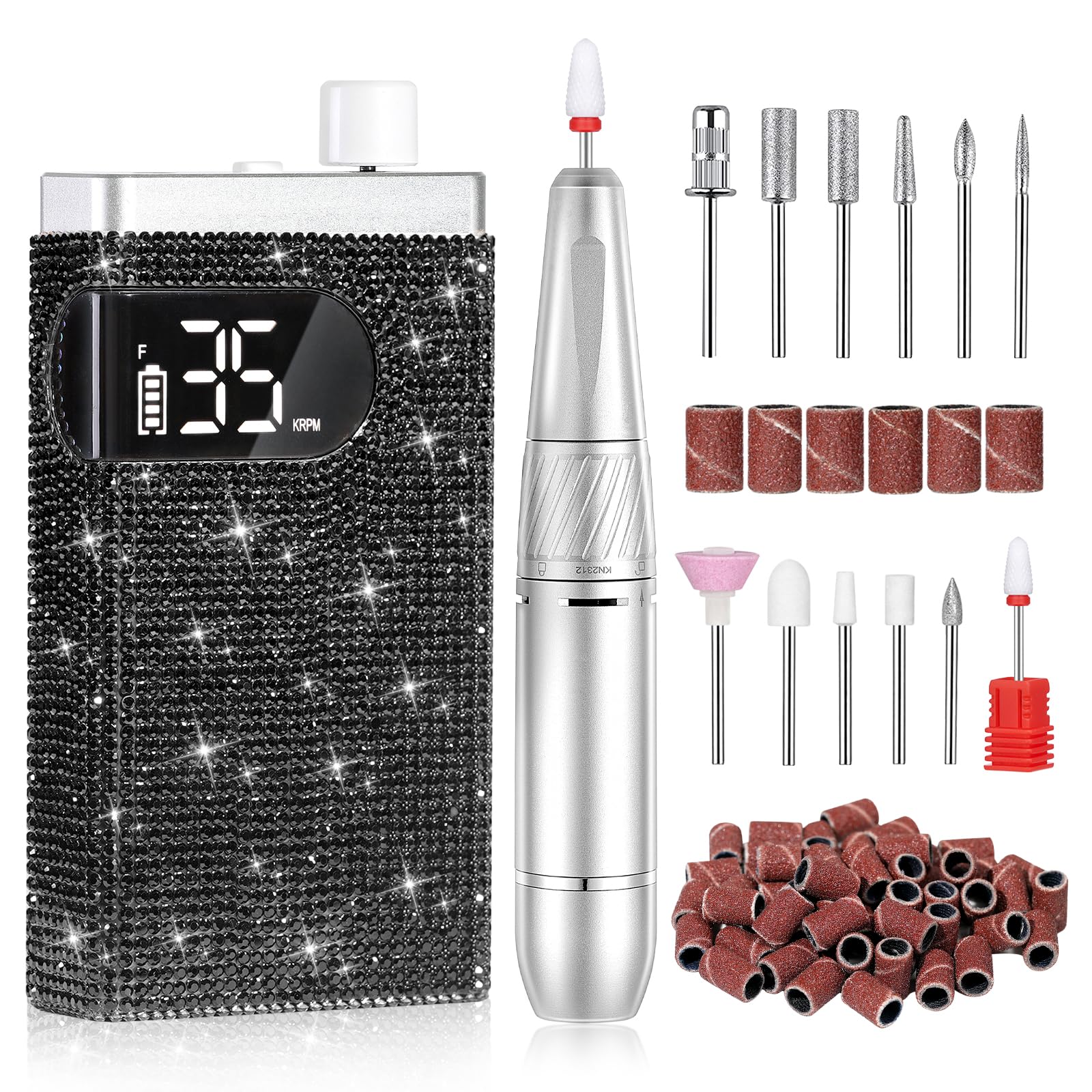 CHRISTINE SHELLY Cordless Electric Nail Drill, 35000 RPM