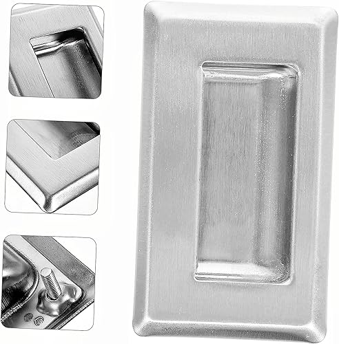 Miniatura 3 de Paquete de 2 manijas ocultas empotradas de acero inoxidable para muebles, cuadradas, empotradas, para puerta, cajón, armario, puerta corrediza (S)