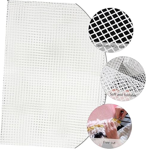 Miniatura 8 de COHEALI Herramientas de ganchillo de tela de malla tejida, kit de punto de cruz, alfombras tejidas, herramienta de trenzado de lona, gancho de