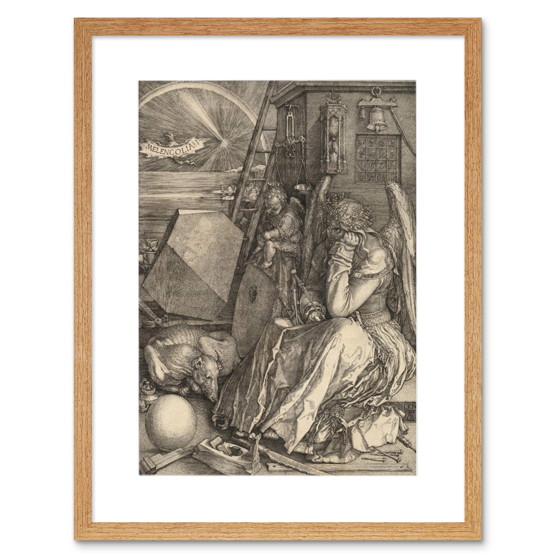 Wee Blue Coo Albrecht Durer German Melencolia Art Picture Framed Wall Art Print