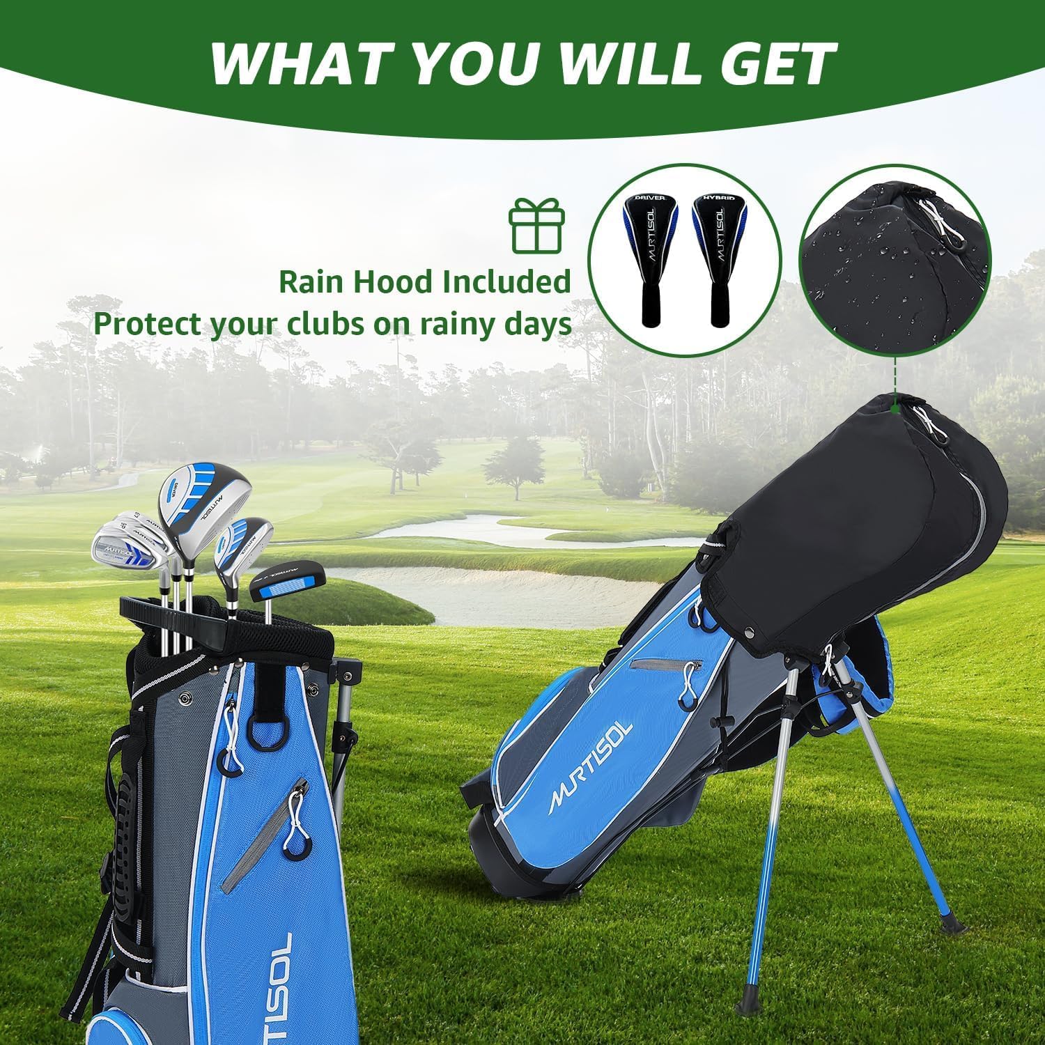 XDriveMax Junior Golf Club Set for Kids Ages 4-12, 5-6 Piece Right Hand Set with Stand Bag