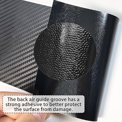 Miniatura 4 de QianBao Compatible con envoltura de vinilo de fibra de carbono de 11.8 x 4 pulgadas, kit de envoltura de emblema Chevy Bowtie con espátula y