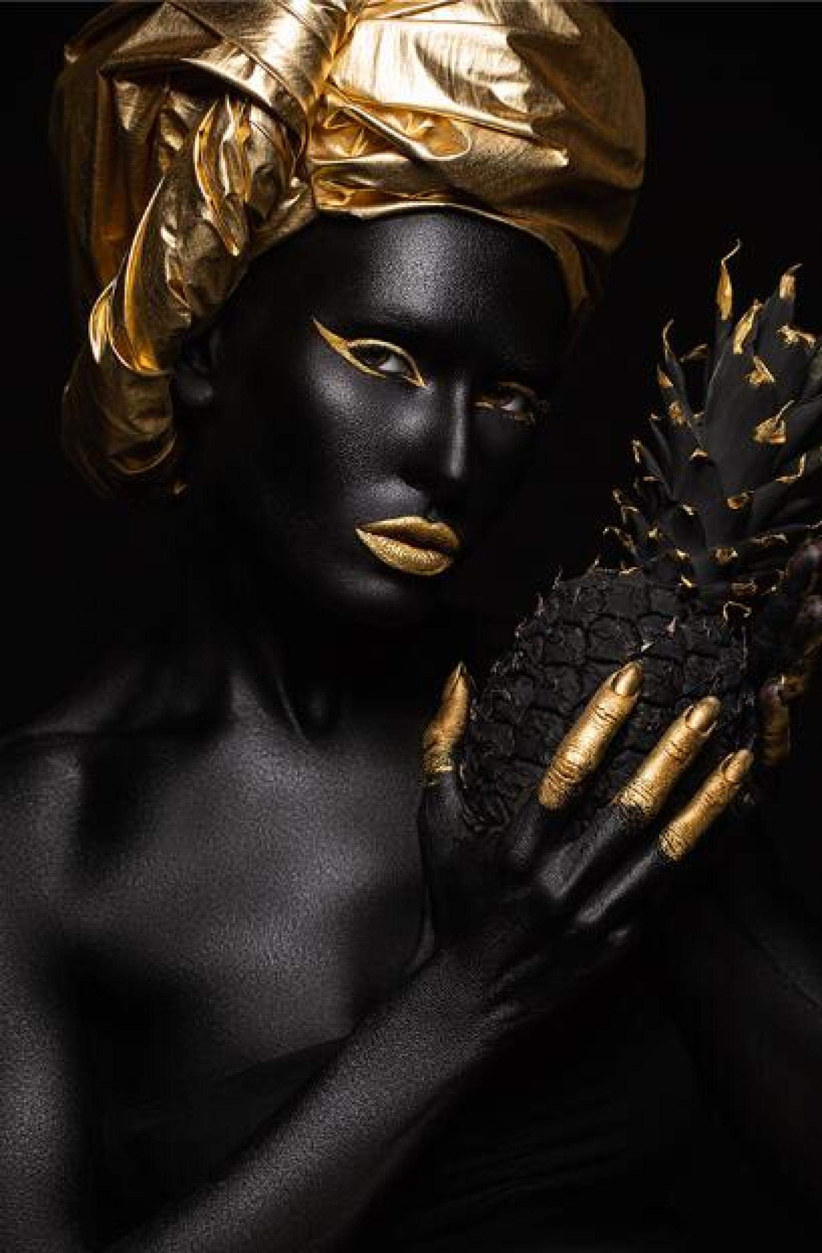 HOLEILUCK Afrikanische Frau Gold Mädchen Gesicht L Produktbild-Vorschau 6