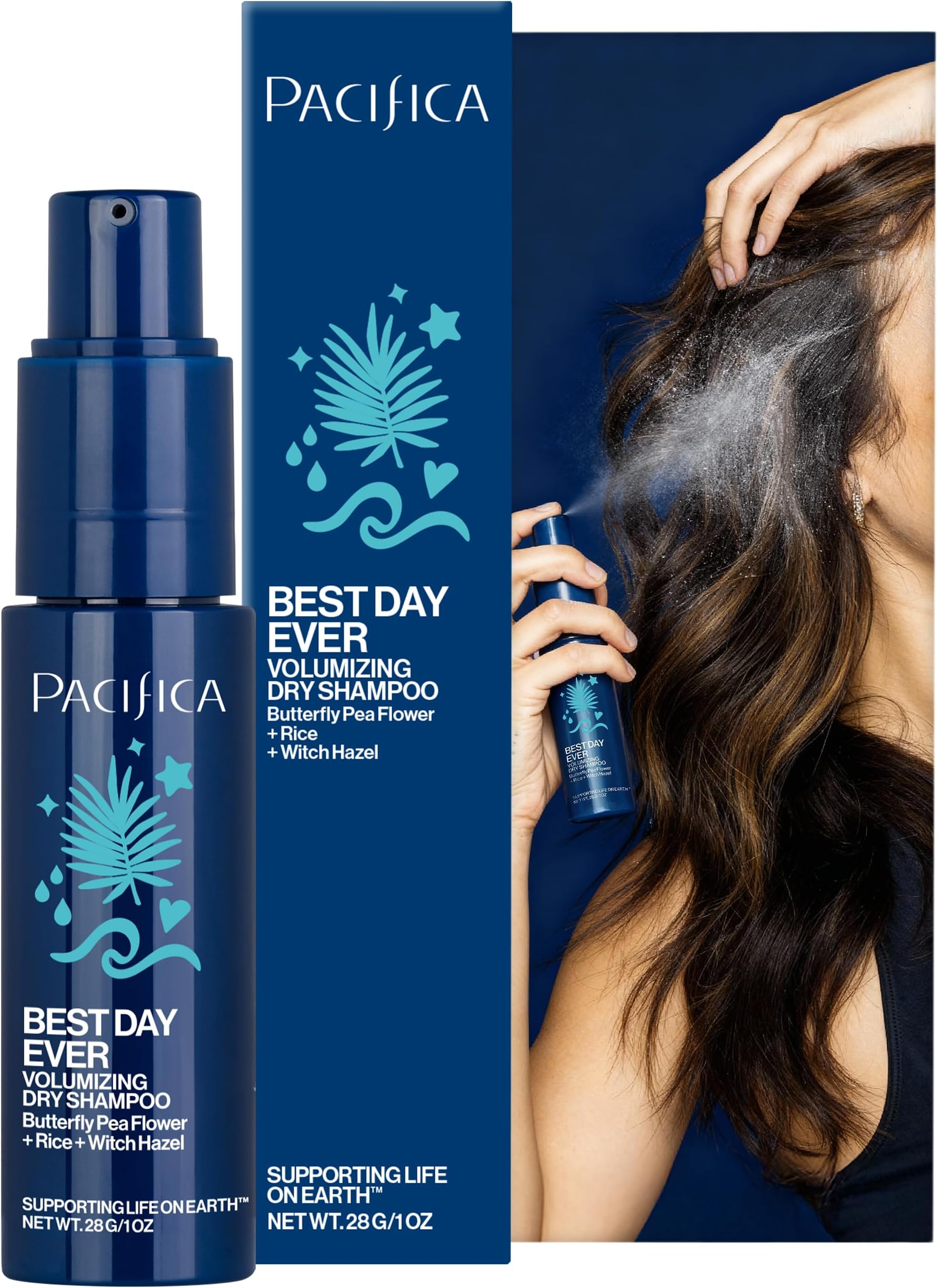 Pacifica Dry Shampoo Powder - Best Day Ever Waterless Shampoo & Instant Volumizer - adds Texture, Refreshes & Absorbs Oil, Non-Aerosol for Women of All Hair Types Natural & Vegan Dermatologist Tested