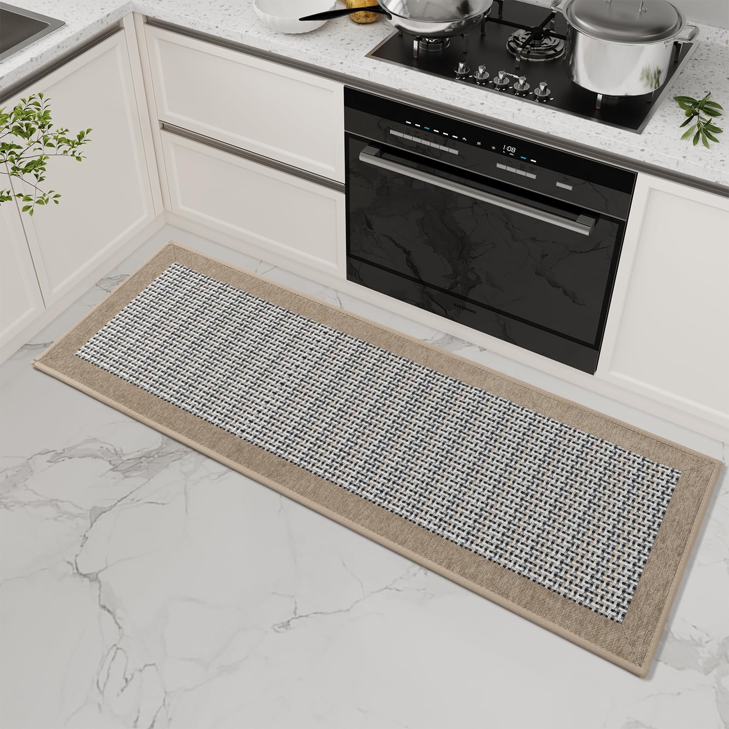 SIXHOME Tappeto cucina antiscivolo lavabile Tappetini da cucina moderni assorbenti e antimacchia(marrone,40x120cm)
