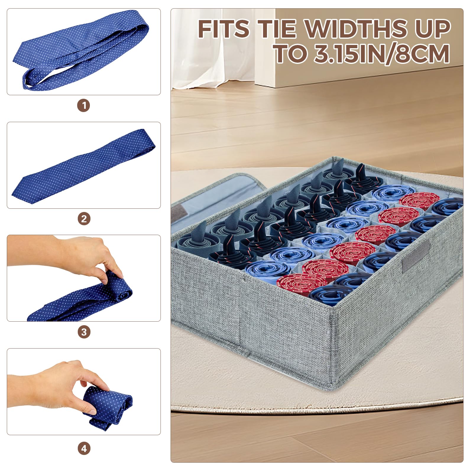 Socken-Schubladen-Organizer, Trennwand, 2 Stück, Socken-Organizer mit Deckel, 30 Zellen, faltbar, Schrank-Organizer, Unterwäsche-Aufbewahrungsboxen zur Aufbewahrung von Socken, BHs, Taschentüchern Bürobedarf & Schreibwaren