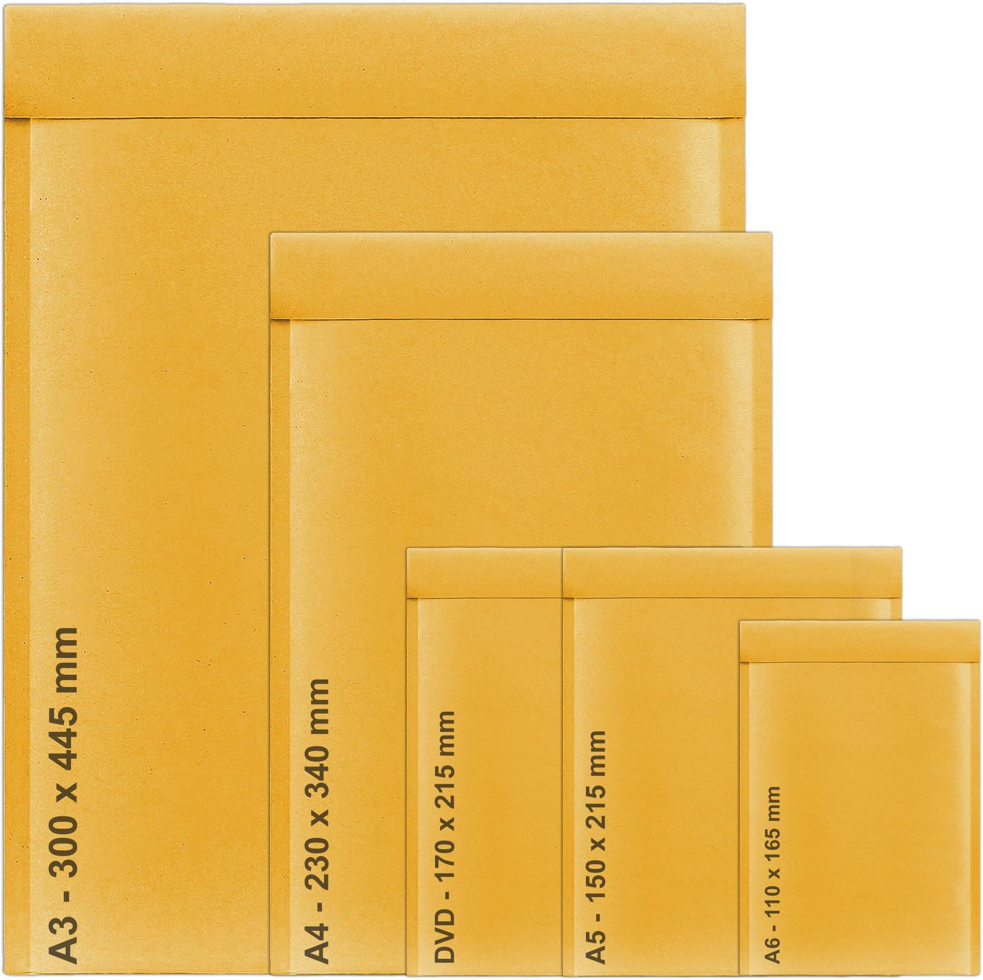 A3 A4 A5 A6 DVD Mix Size Bubble Padded Envelopes for Packaging Postage