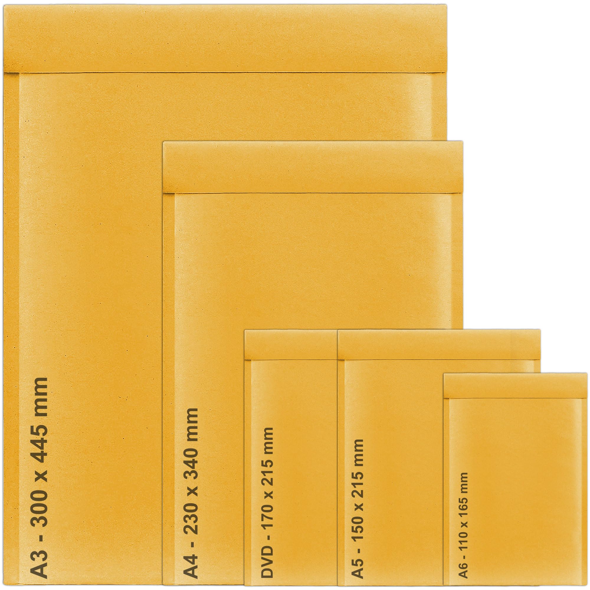 A3 A4 A5 A6 DVD Mix Size Bubble Padded Envelopes for Packaging Postage Peel & Seal Shipping Bag Mailers Postal Wrap 50 Pack