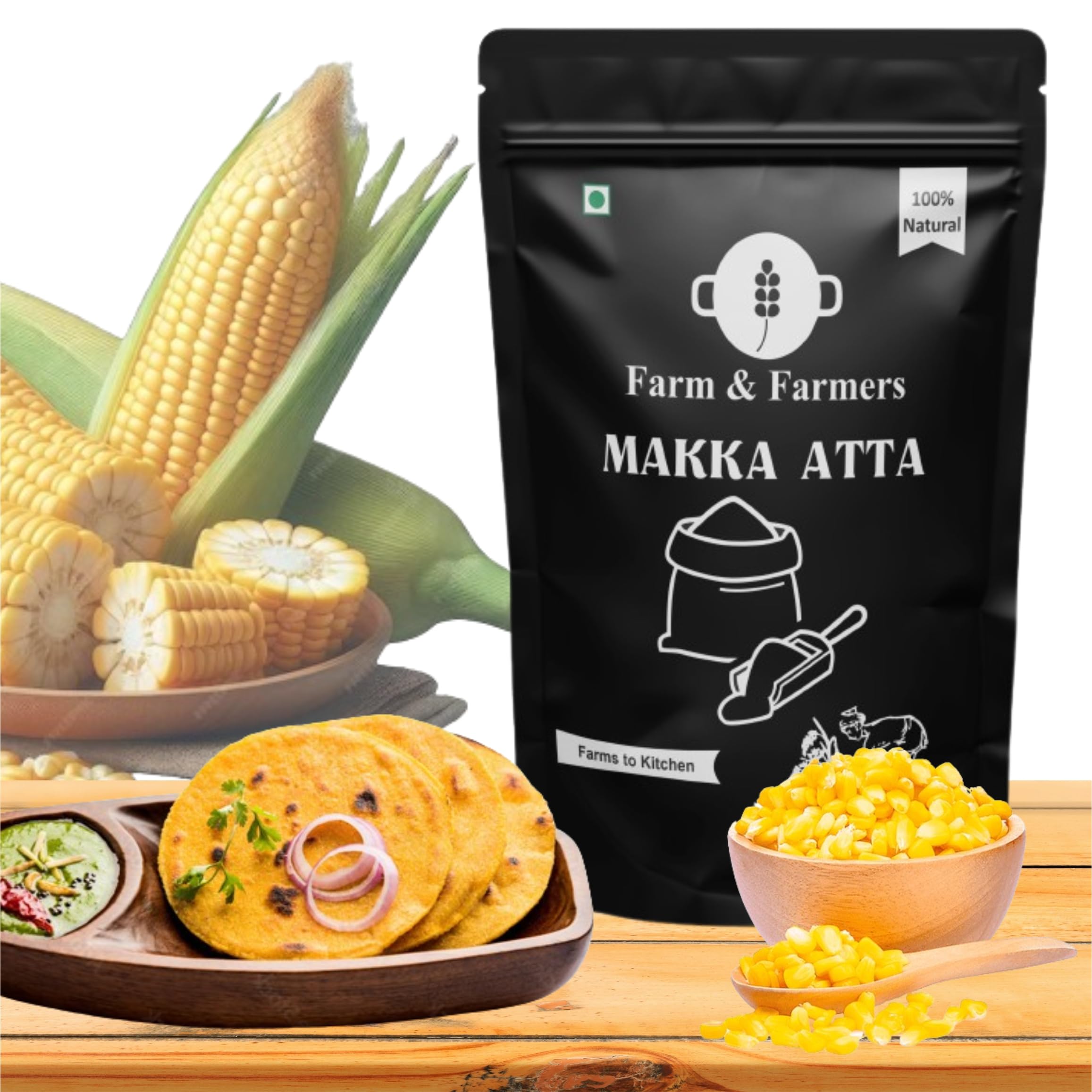 Farm & Farmers Pure and Natural Maize Flour (Makke Ka Atta), Vegan and Organic Corn Flour with No Preservatives (B094VDNSQQ) Amazon Price History, Amazon Price Tracker