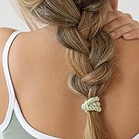 Vista 3 de L. Erickson Lazos verdes para cabello grueso, soportes para cola de caballo Grab & Go, paquete de 8, almohadilla de lirio, bandas gruesas sin