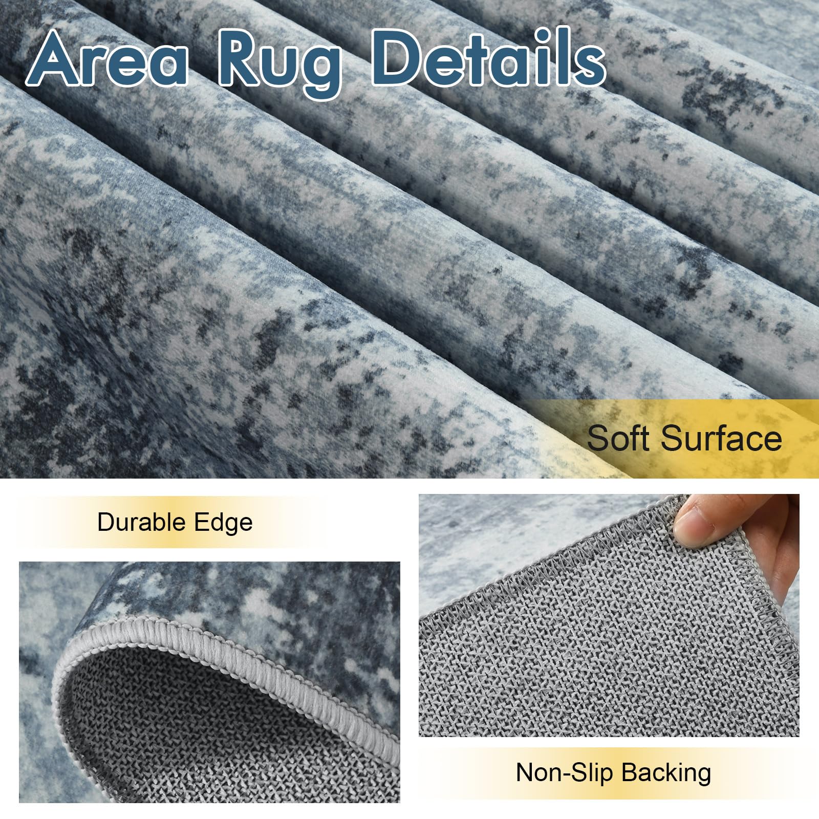 Cuzwlovita 6x9 Ft Large Area Rugs for Living Room, Soft Non-Slip Washable Rugs M - product photo