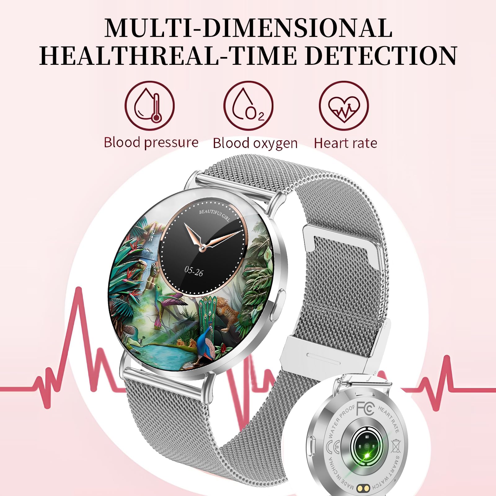 Welfit Smartwatch unisex (per rispondere/effettuare chiamate), 1,75 pollici, Full Touch, Smartwatch in 19 lingue, compatibile con sistemi Android 8.0 e iOS 4.0 e superiori, KM88 (argento)