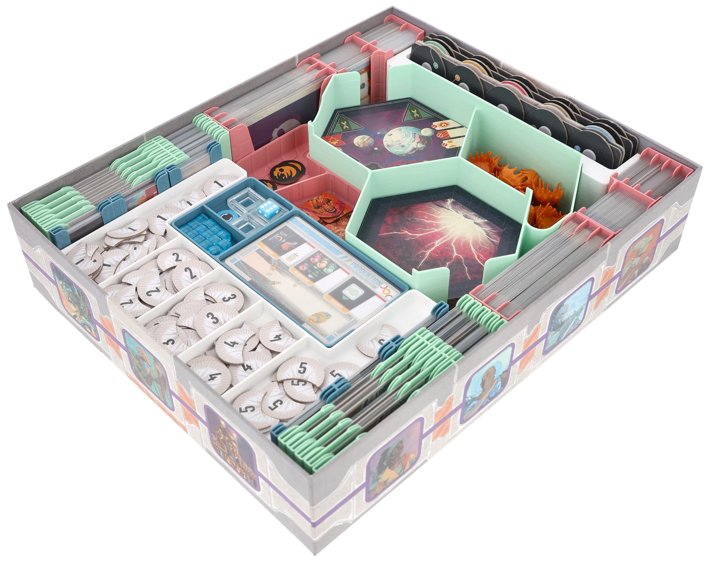 Feldherr Organizer kompatybilny z Voidfall - Insert + Game Aid dla Core Game Box (Retail Edition) - Uchwyt na karty ze stojakiem - Tacki dla graczy i na żetony - Szybka konfiguracja gry