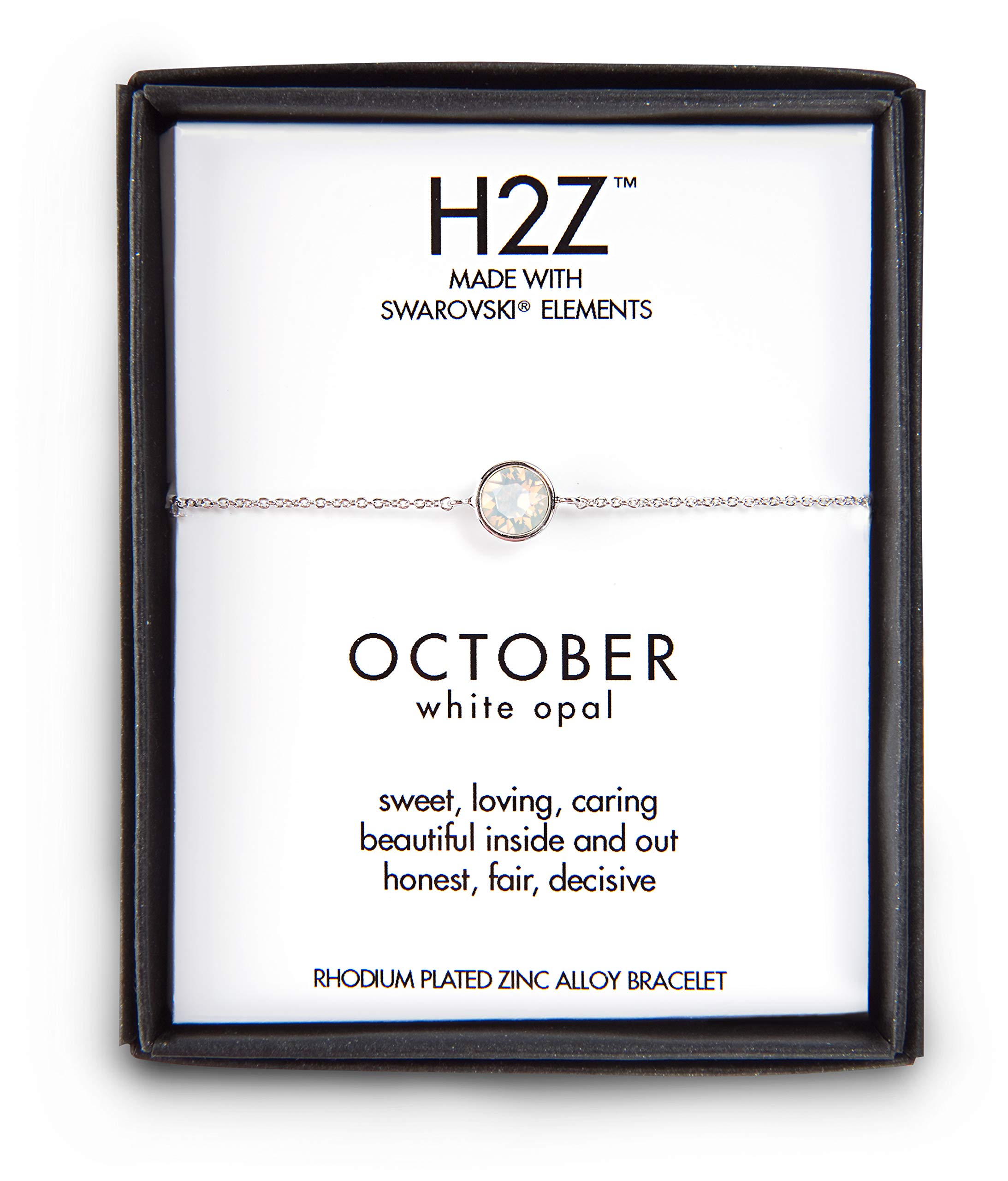 Pavilion Gift Company H2Z 16158 October White Opal Adjustable Birthstone Bracelet, 7