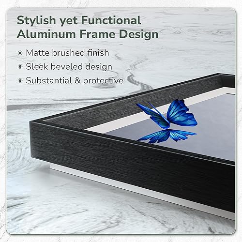 Miniatura 5 de TokeShimi Espejo de tocador de baño con luz negra de 30 x 36 pulgadas, con luces delanteras y retroiluminadas para pared, marco de aluminio,