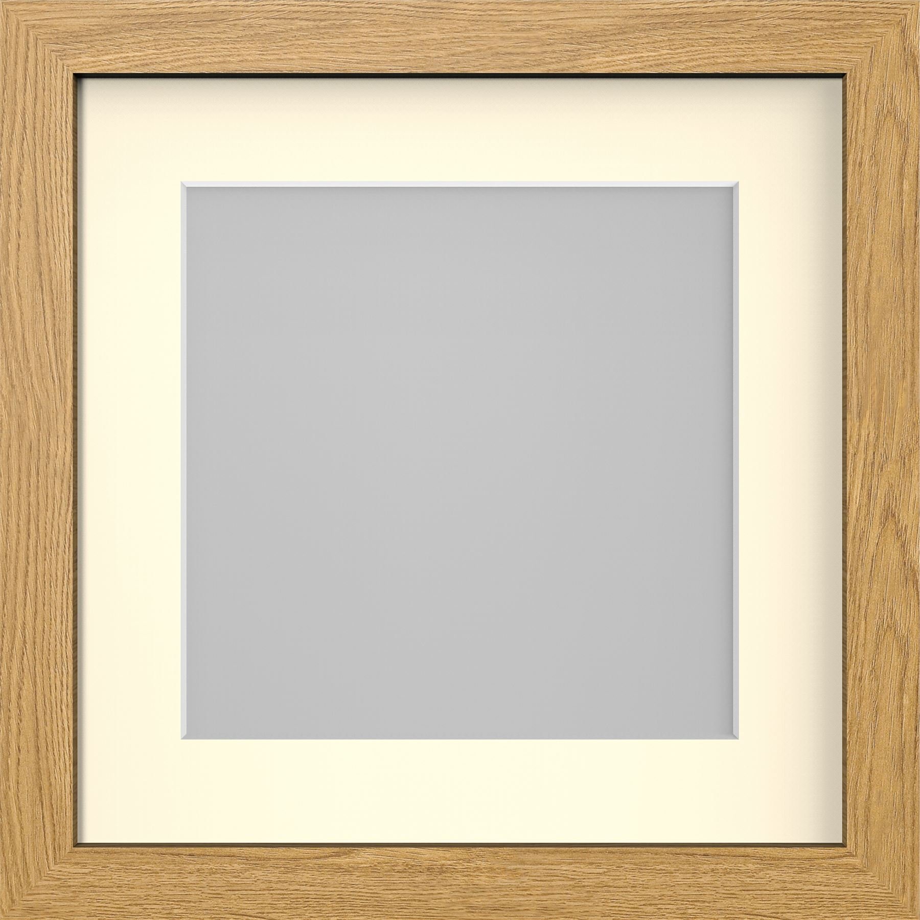 12X12 OAK MODERN PHOTO PICTURE POSTER FRAME WITH IVORY 8X8 MOUNT