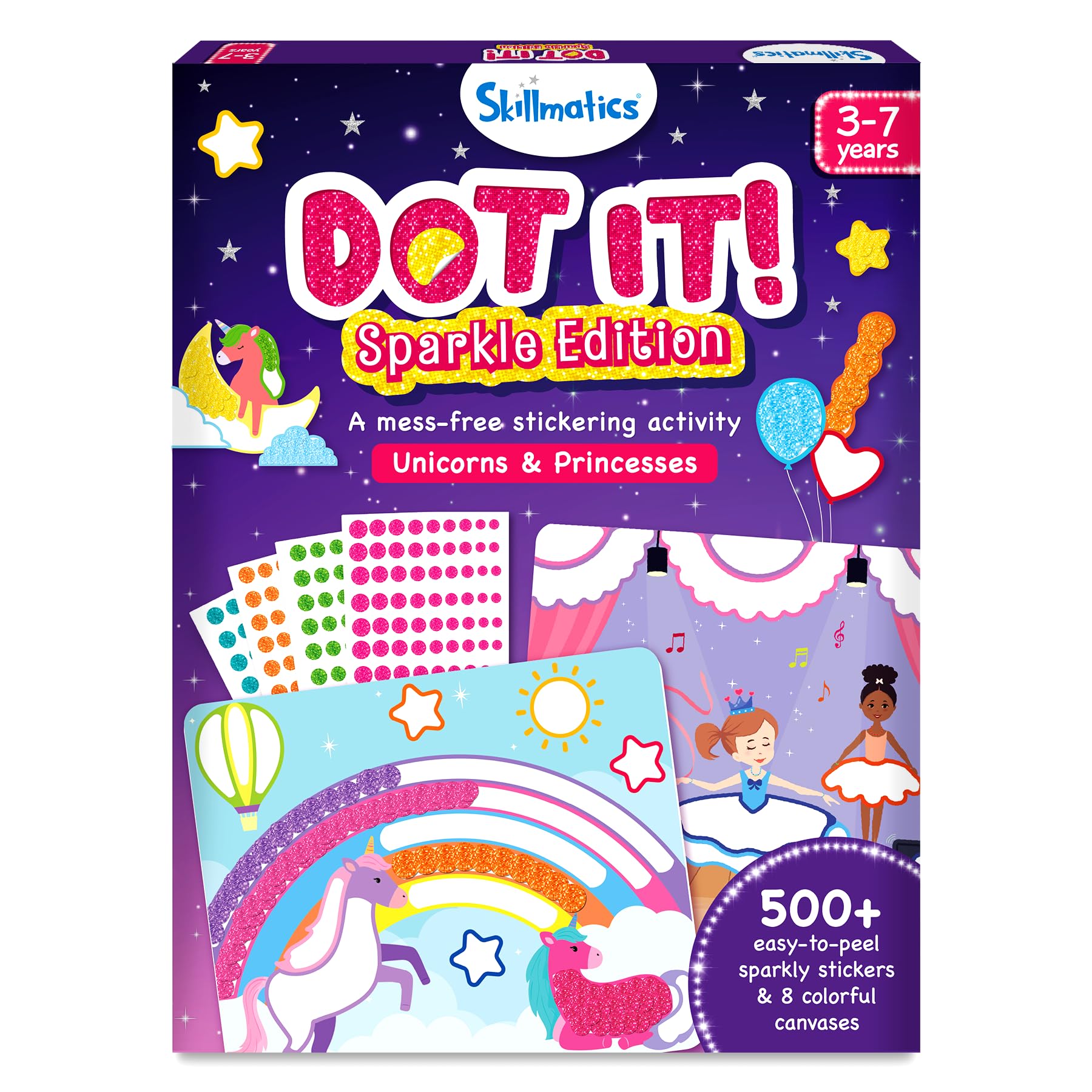 Skillmatics Dot It Sticker Art – Unicorns &amp; Princesses Sparkle, Craft Kit
