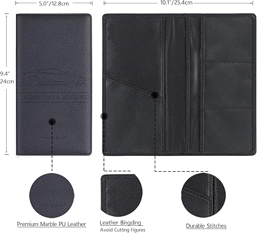 Miniatura 4 de TOURSUIT Soporte para tarjeta de registro y seguro de automóvil, organizador de compartimento para guanteras de documentos de licencia de vehículo,