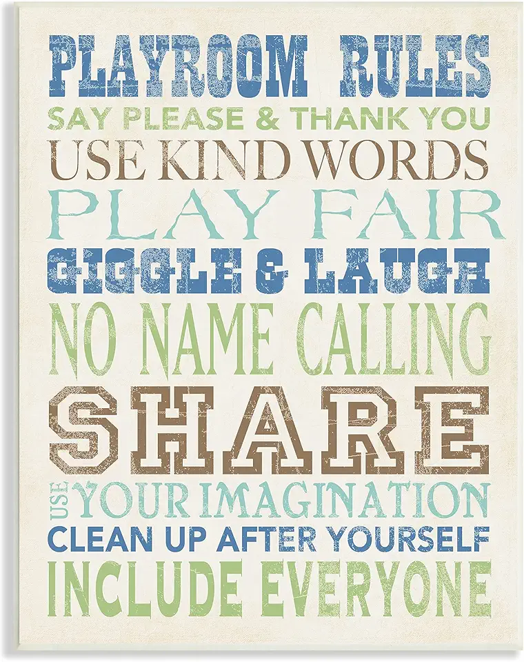 Stupell Home Décor Playroom Rules Typography ...