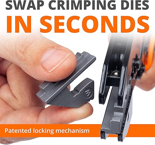 Miniatura 102 de Wirefy Herramienta de engarce para conectores termorretráctiles, engarzadora de alambre de trinquete, alicates de engarce, para terminales de A1