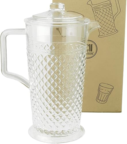 Miniatura 5 de PG Jarra de acrílico transparente/plástico, súper transparente, duradera, 80 onzas