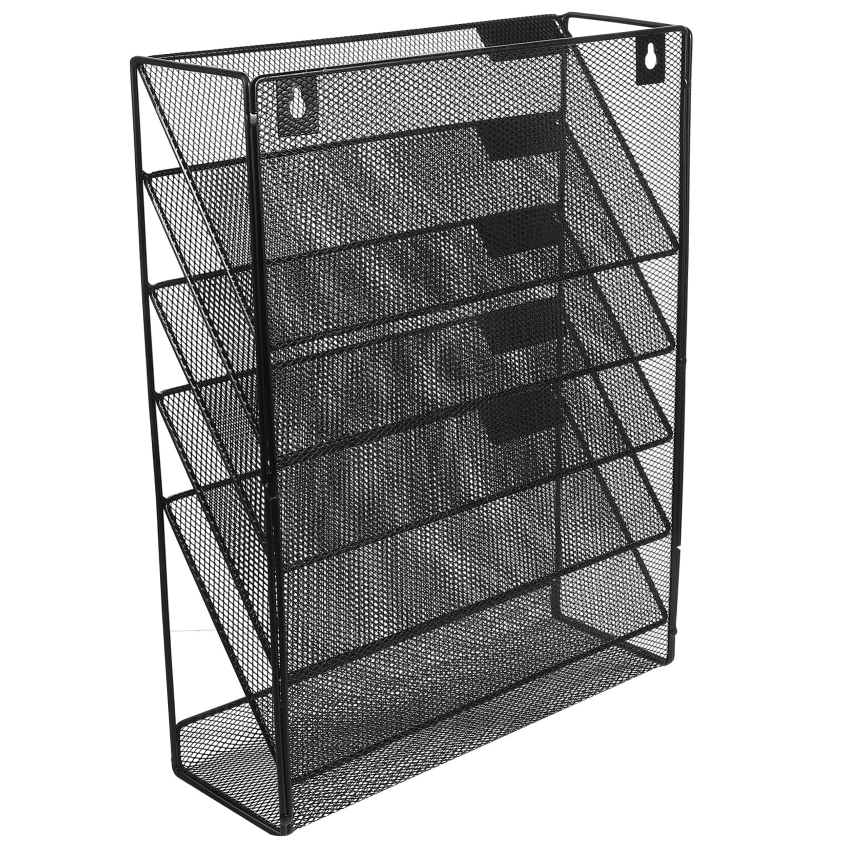 Didiseaon Organisateur Mural de Documents à Compartiments Porte-fichiers Empilable Maille Métallique Noir Support Mural Gain de Place pour Bureau et Maison