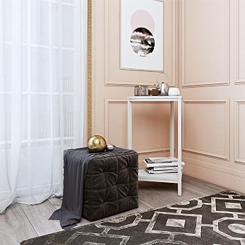 CosmoLiving Scarlett End Table Set, White Marble
