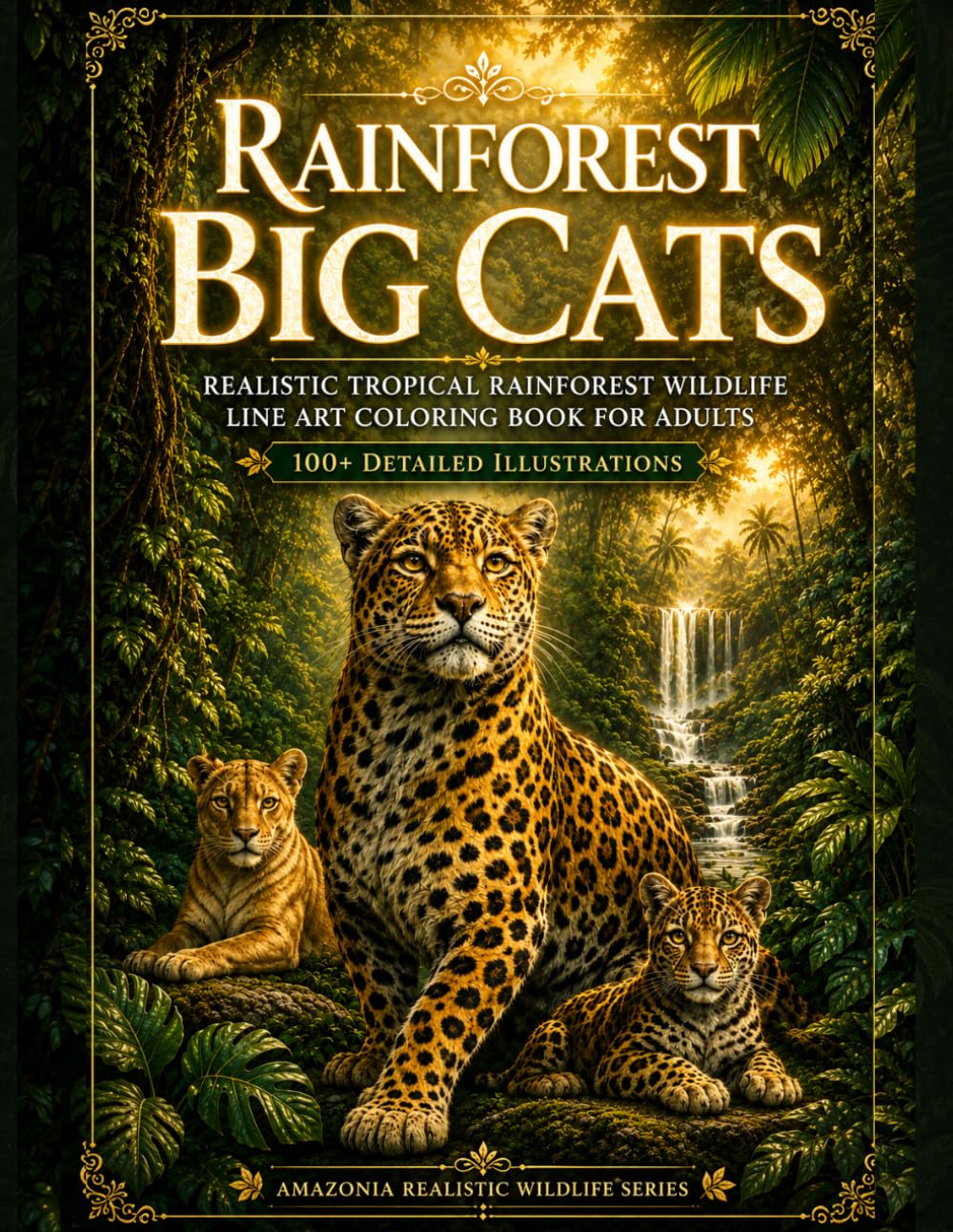 Rainforest Big Cats: Realistic Tropical Rainforest Wildlife Line Art Coloring Book for Adults | 100+ Detailed Illustrations (Amazonia Realistic Wildlife Series)