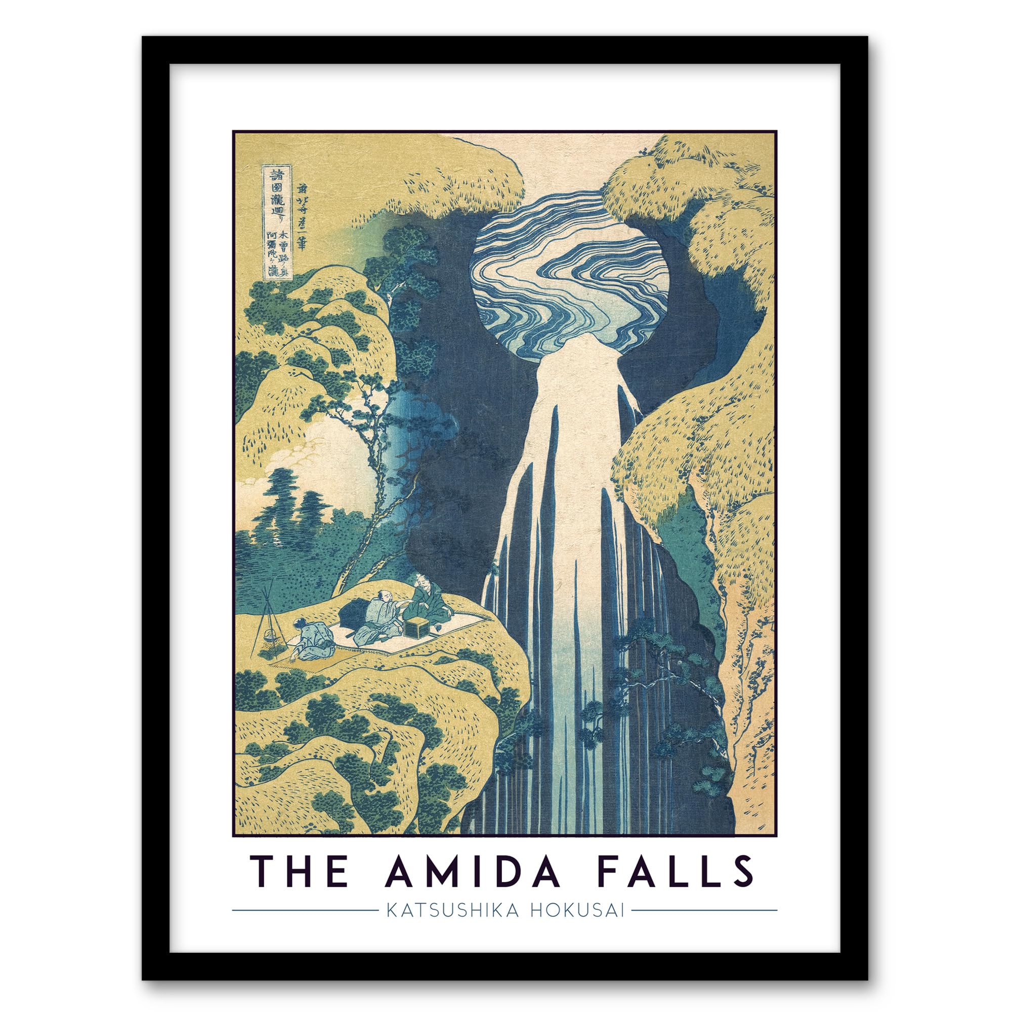 Artery8 Katsushika Hokusai The Amida Falls Japanese Living Room Artwork Framed Wall Art Print A4