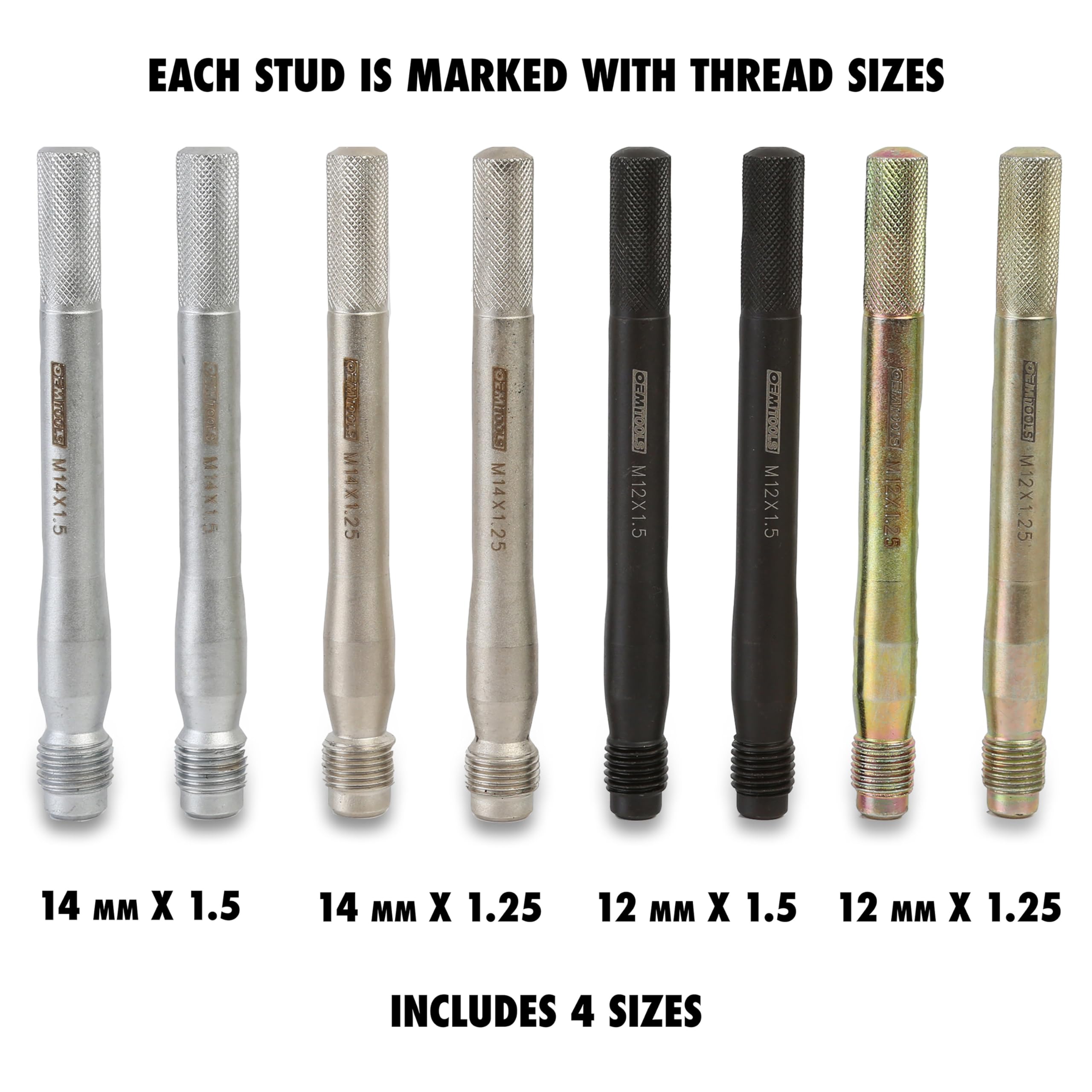 Aramox Wheel Stud Pilot Pin, 8PCS M14x1.5/1.25 M12x1.5/1.25 Fo