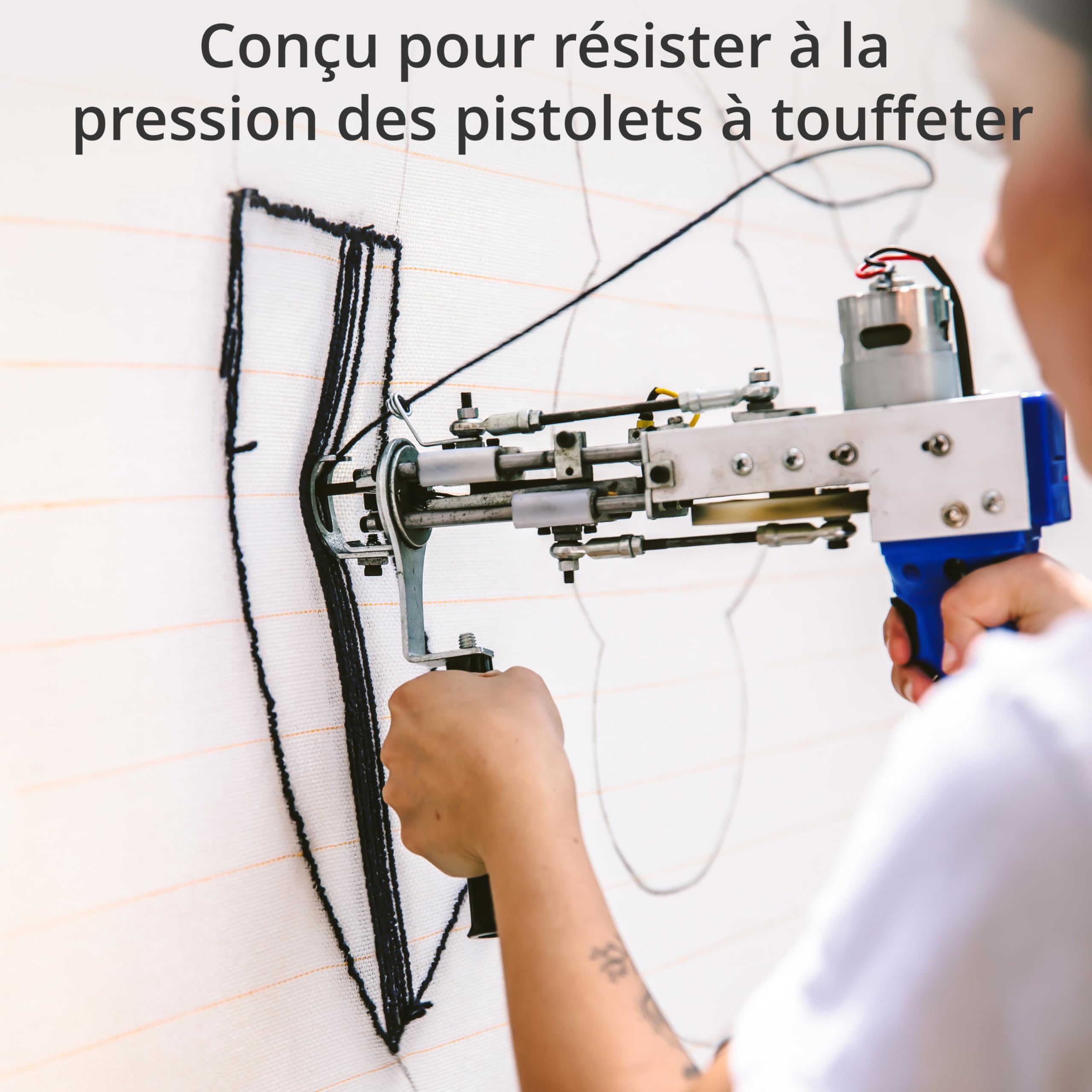 WZHJLDA Antidérapant Tissu De Support Final Tufting Vinyle D'appui Pour Tufting Primaire Pour Tapis Fournitures Touffetage Fabrication Tapis Aiguille à Poinçonner Coussins(Size:120x120cm