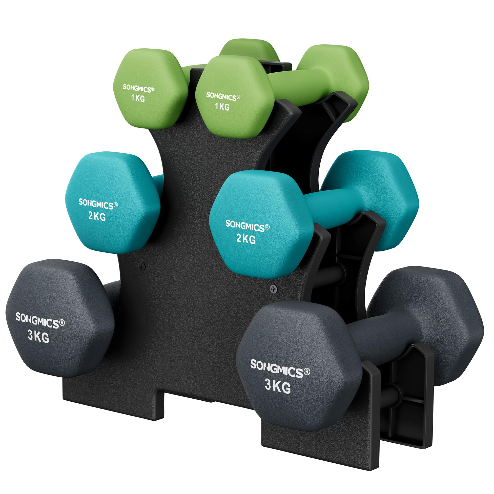 Weight Lifting Dumbbell Kit with Storage Stand, for Fitness, Vinyl Coated