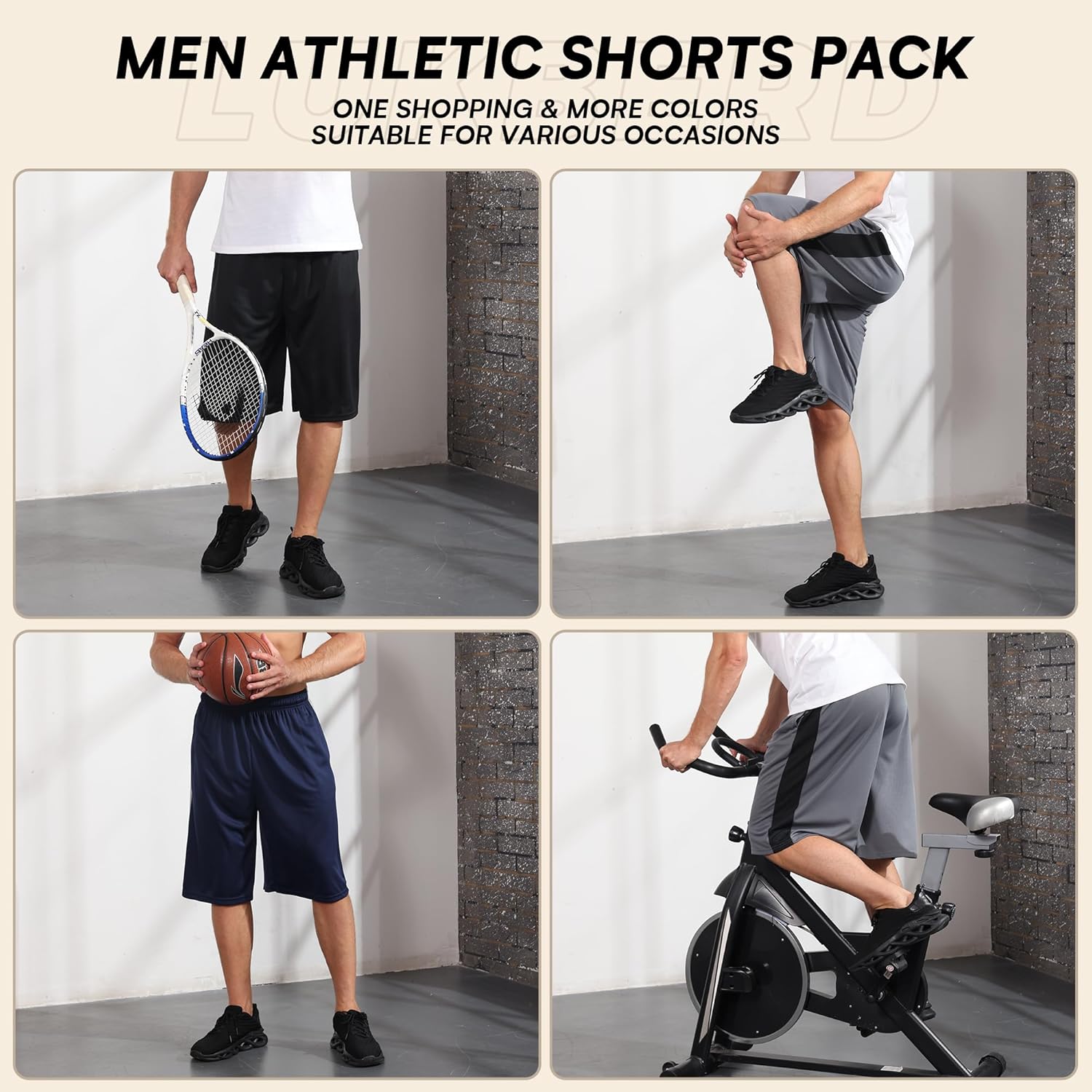 Men's Long Athletic Shorts Basketball Gym Quick Dry Camo Shorts with Pockets - Image 6