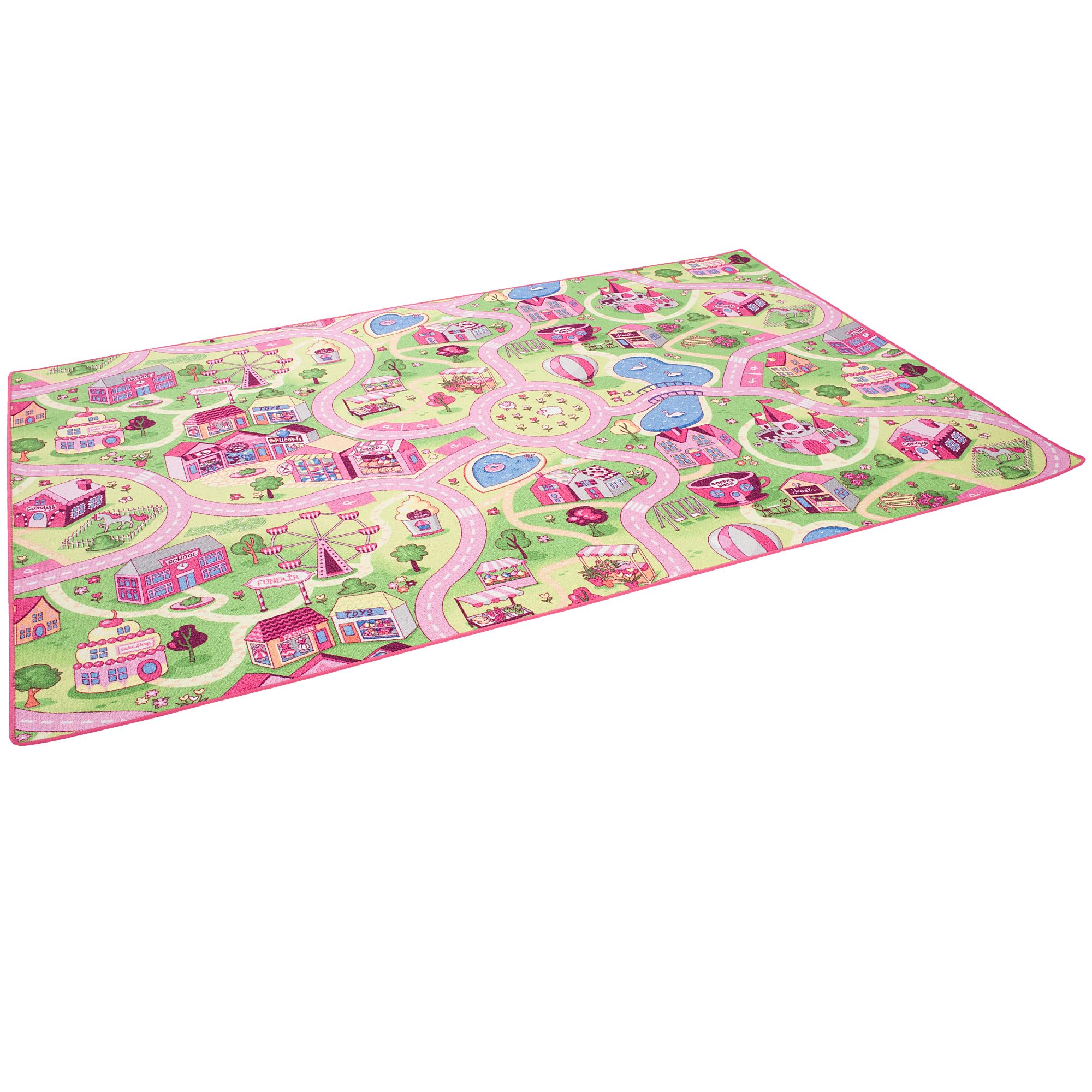 Snapstyle Alfombra Infantil Carretera para Chicas - Rosa - 17 tamaños