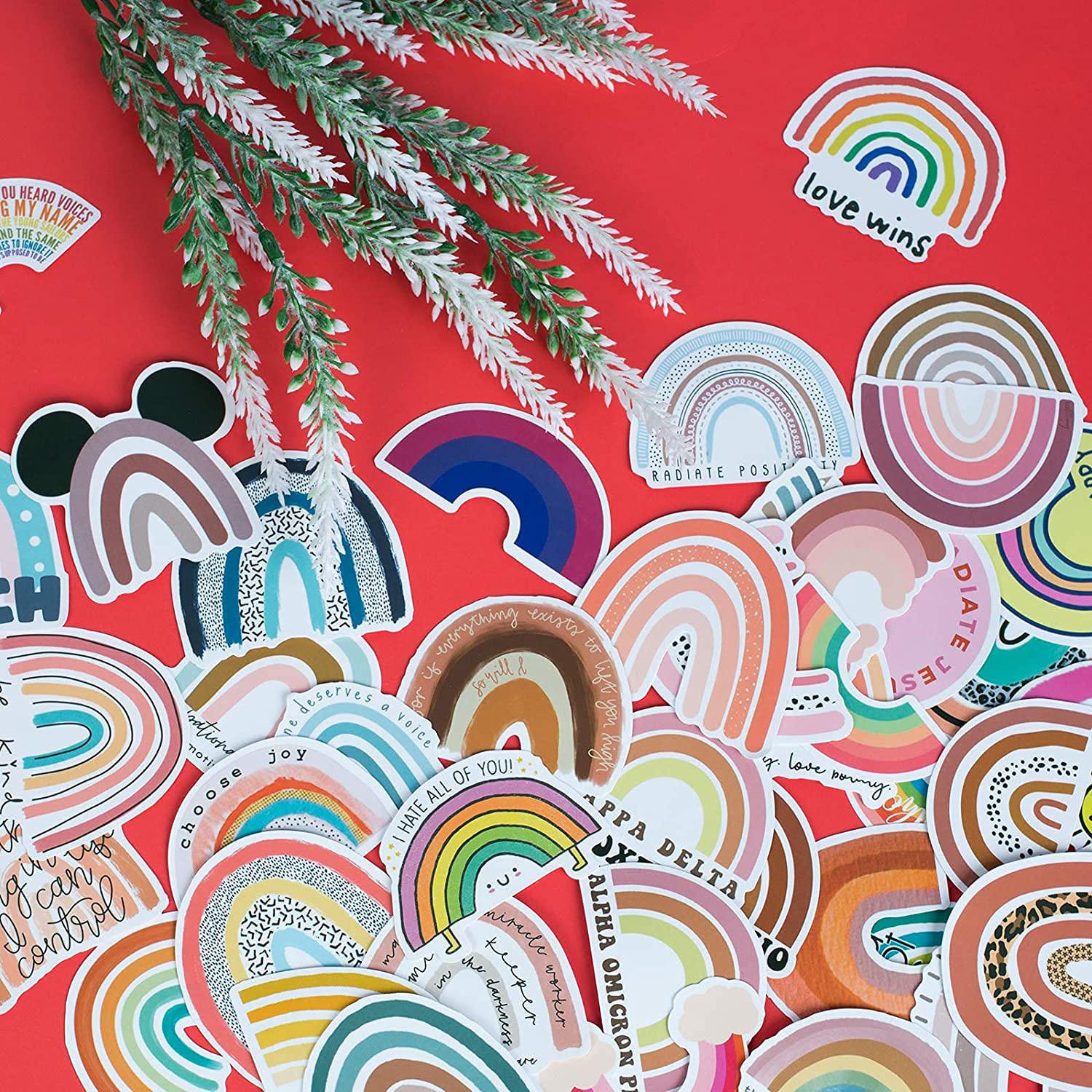 100 Stück Regenbogen-Aufkleber – 6x5 Cm, Wasserfestes Vinyl, Bunte Sticker Für Handy, Laptop & Mehr